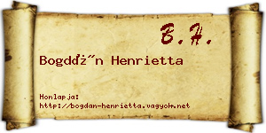 Bogdán Henrietta névjegykártya
