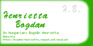henrietta bogdan business card