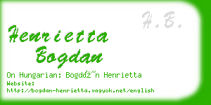 henrietta bogdan business card